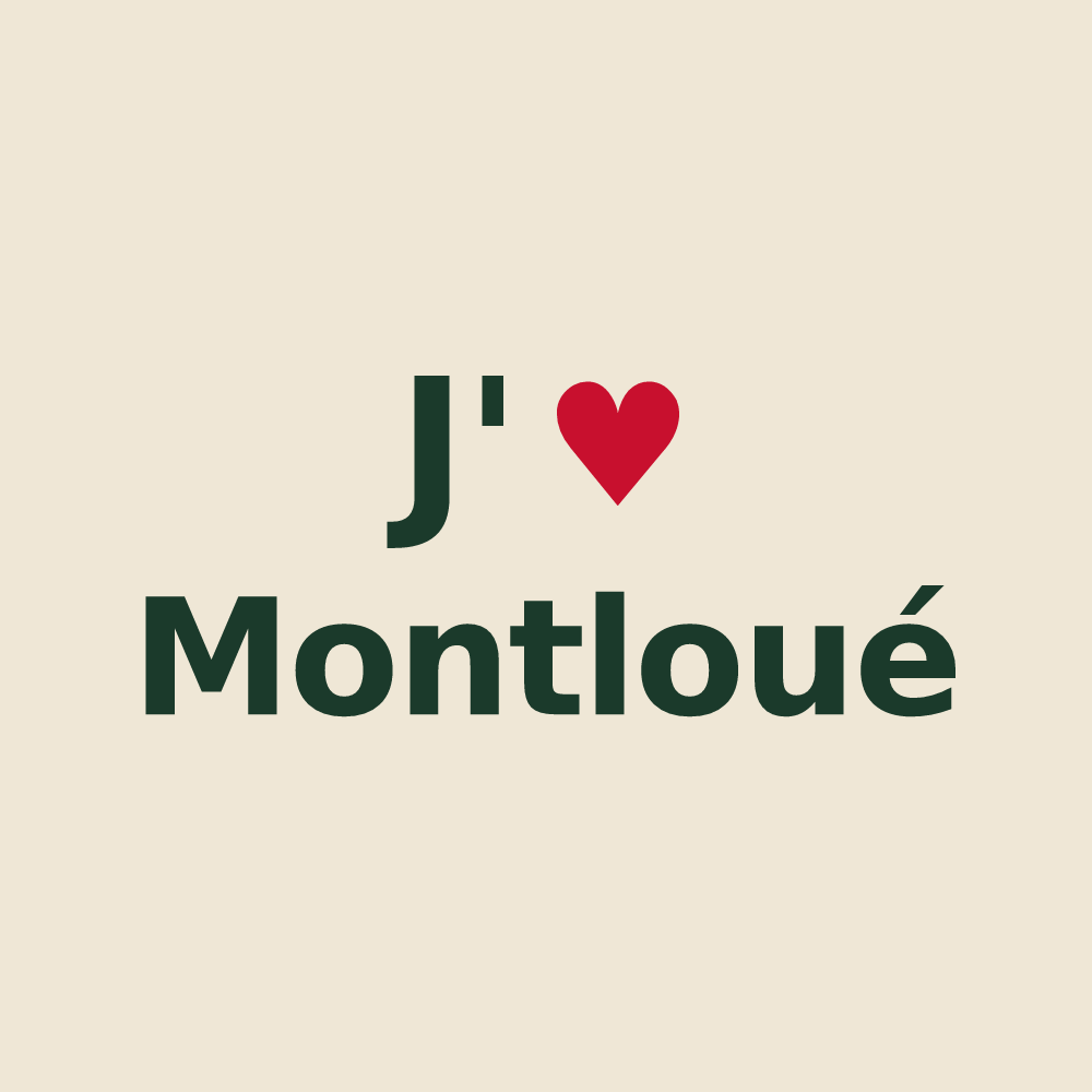 Tote bag personnalisé Montloué — design J'aime Montloué