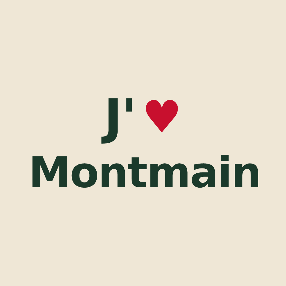 Tote bag personnalisé Montmain — design J'aime Montmain