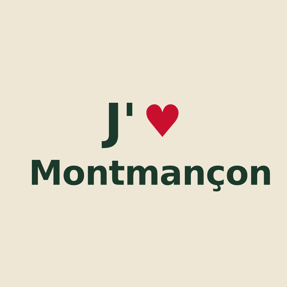 Tote bag personnalisé Montmançon — design J'aime Montmançon