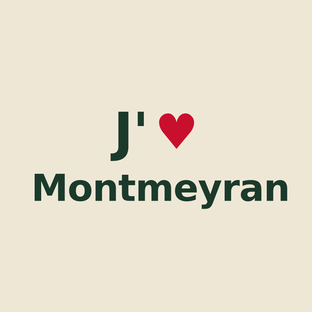 Tote bag personnalisé Montmeyran — design J'aime Montmeyran