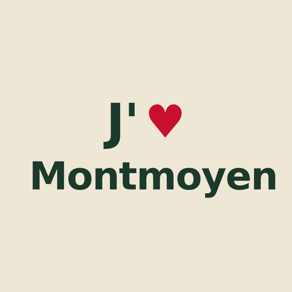 Tote bag personnalisé Montmoyen — design J'aime Montmoyen