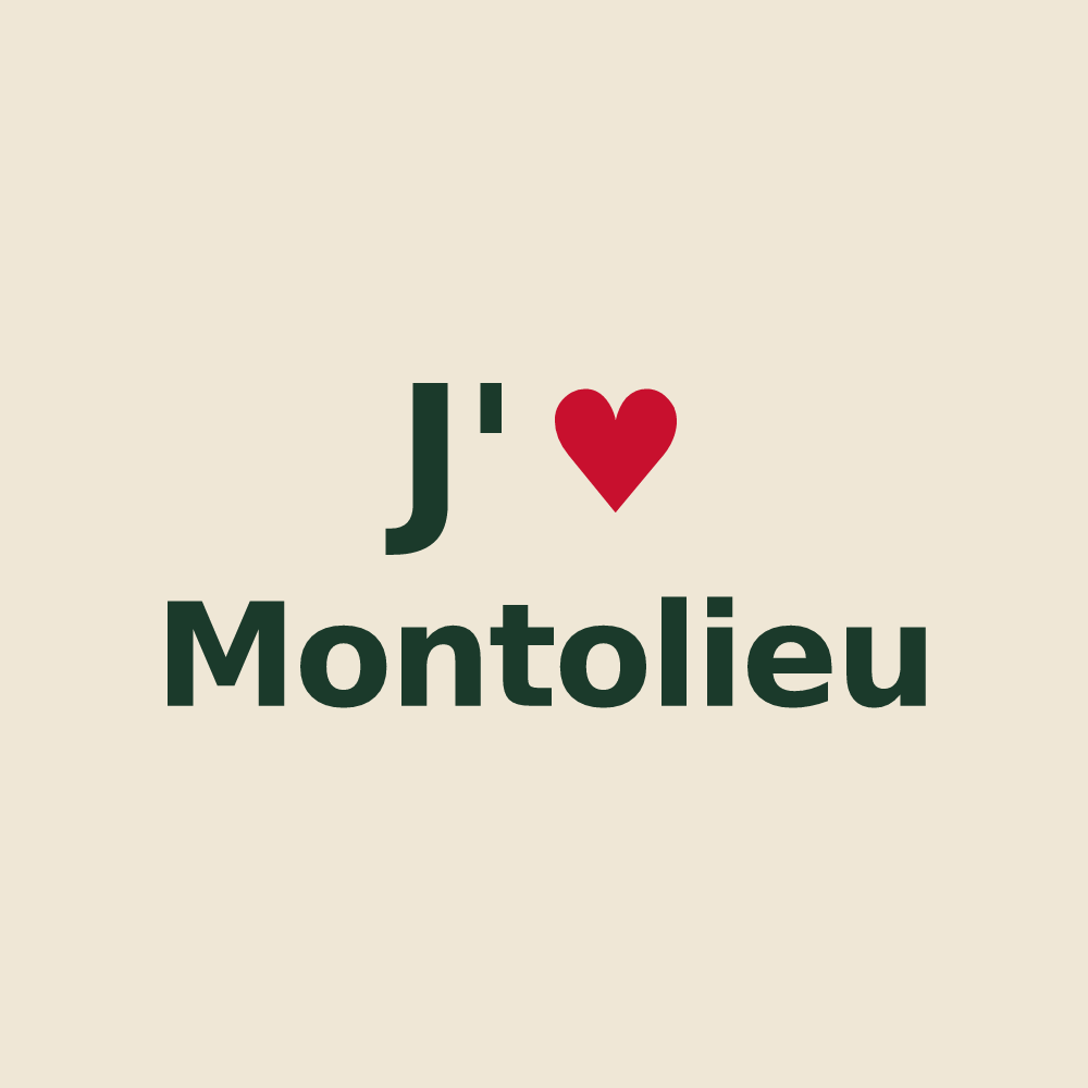 Tote bag personnalisé Montolieu — design J'aime Montolieu