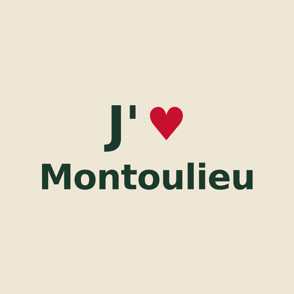 Tote bag personnalisé Montoulieu — design J'aime Montoulieu