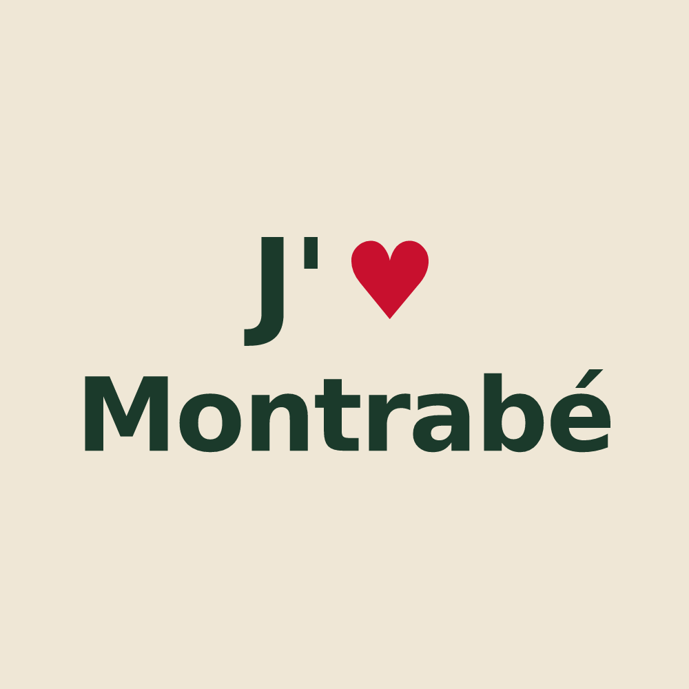 Tote bag personnalisé Montrabé — design J'aime Montrabé