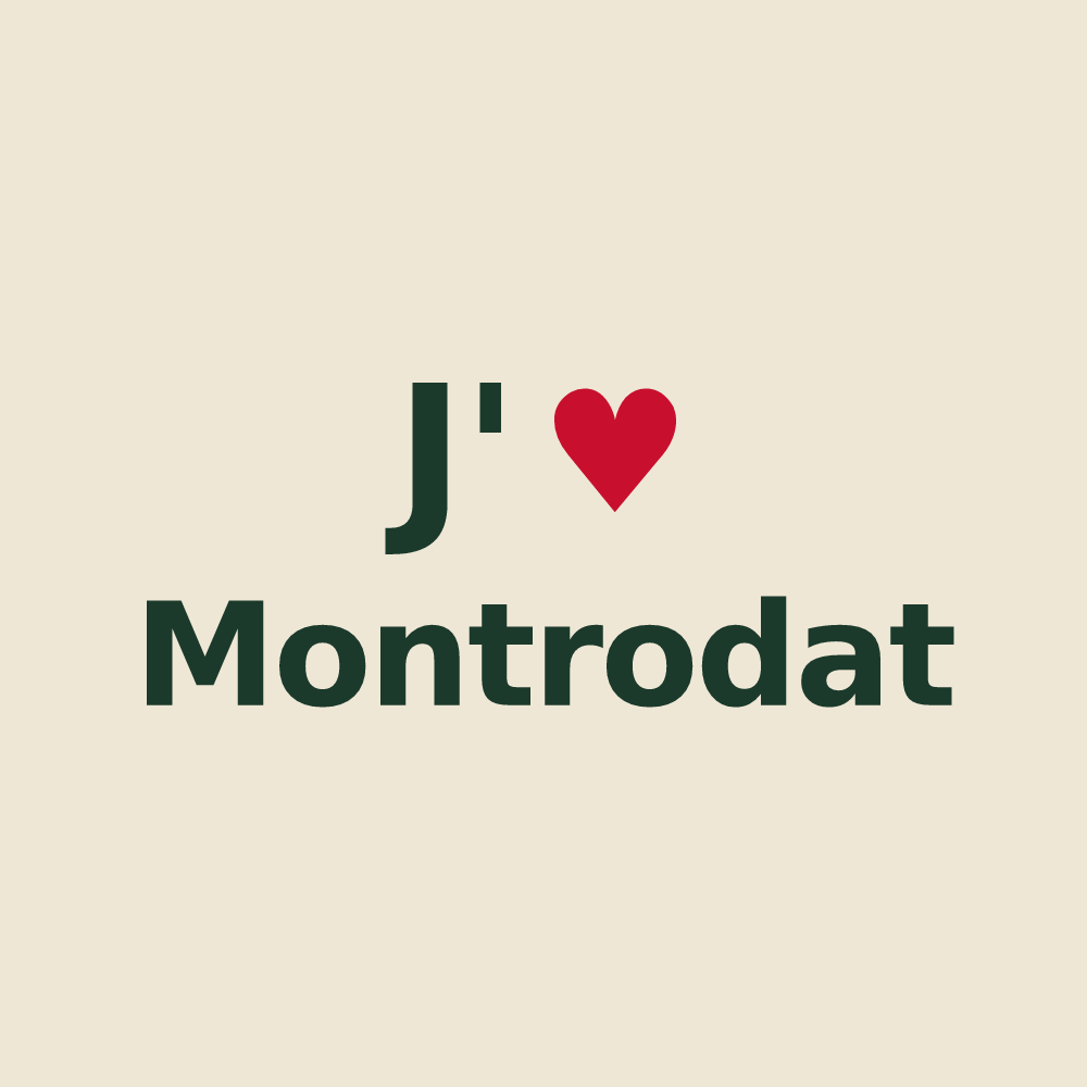 Tote bag personnalisé Montrodat — design J'aime Montrodat