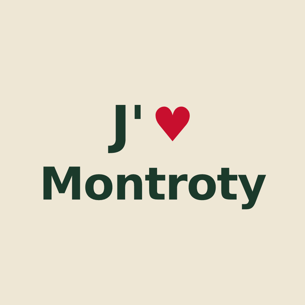 Tote bag personnalisé Montroty — design J'aime Montroty