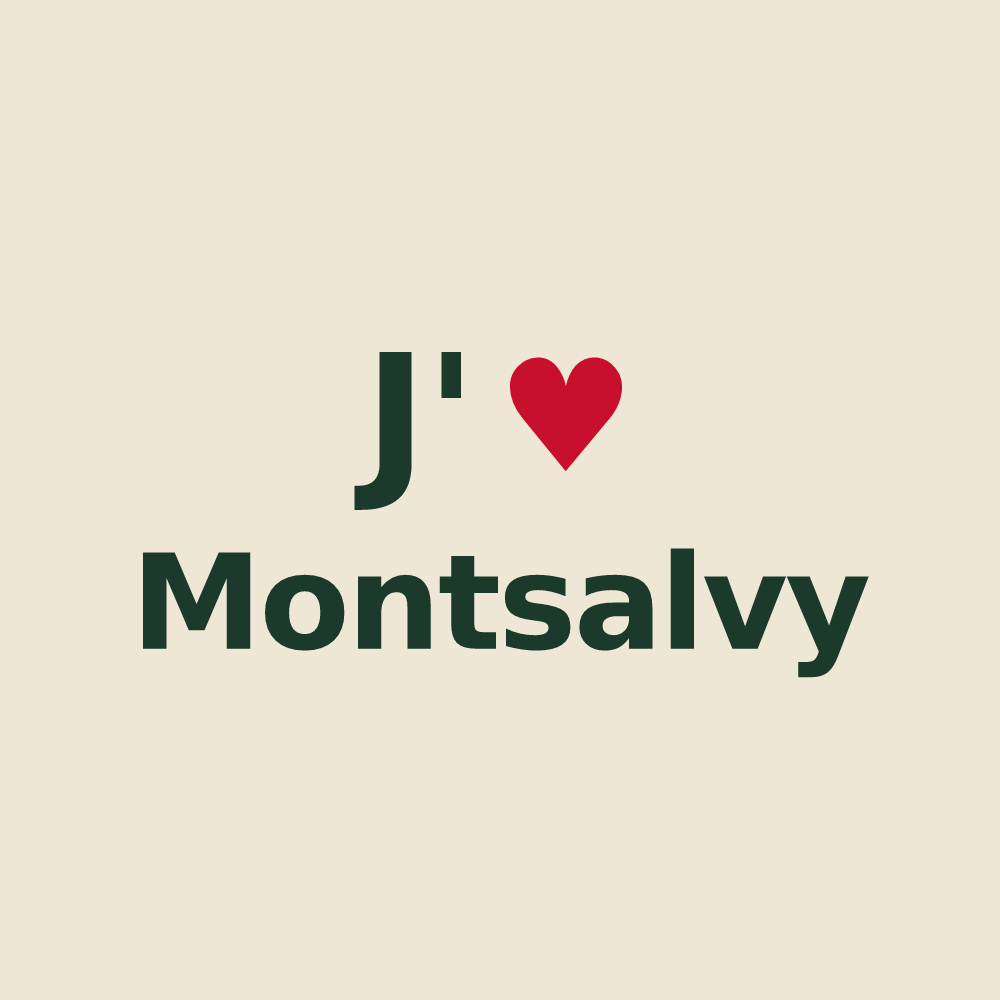 Tote bag personnalisé Montsalvy — design J'aime Montsalvy