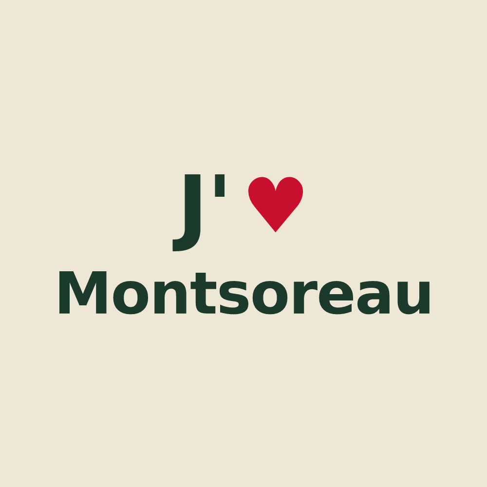 Tote bag personnalisé Montsoreau — design « J'aime Montsoreau » imprimé sur le tote bag