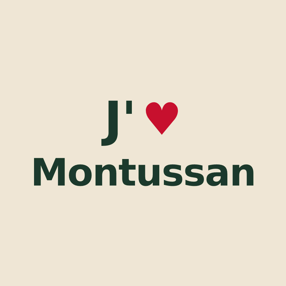 Tote bag personnalisé Montussan — design J'aime Montussan