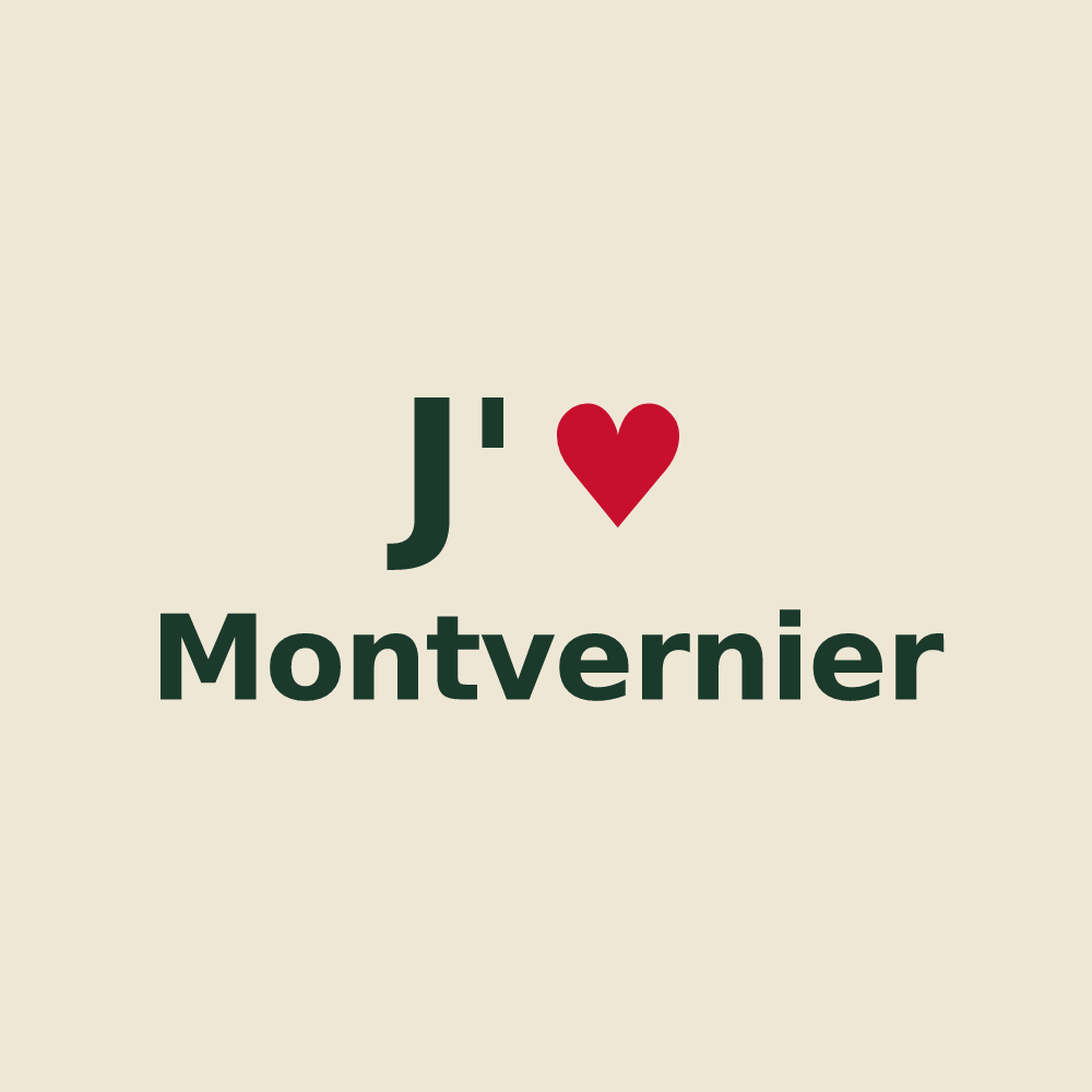 Tote bag personnalisé Montvernier — design « J'aime Montvernier » imprimé sur le tote bag
