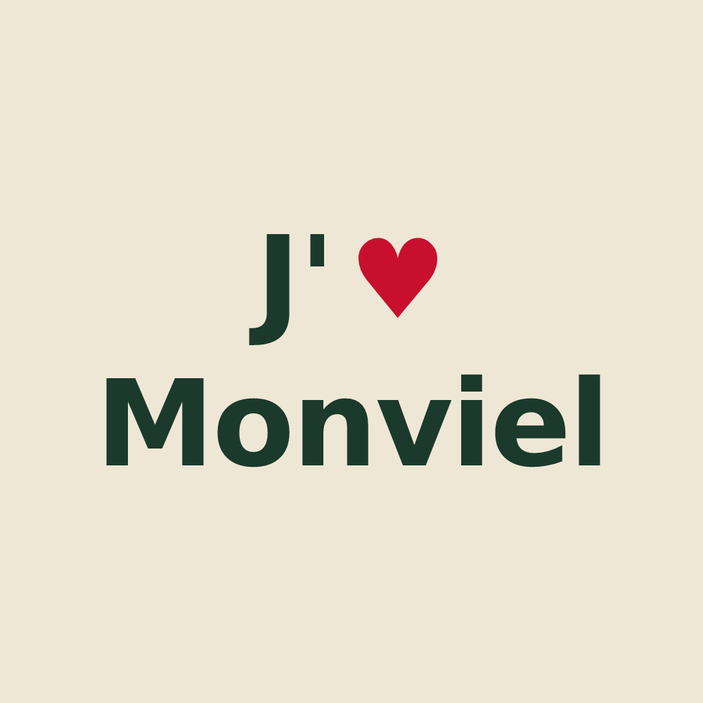 Tote bag personnalisé Monviel — design J'aime Monviel