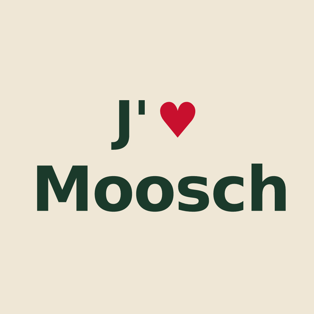 Tote bag personnalisé Moosch — design J'aime Moosch