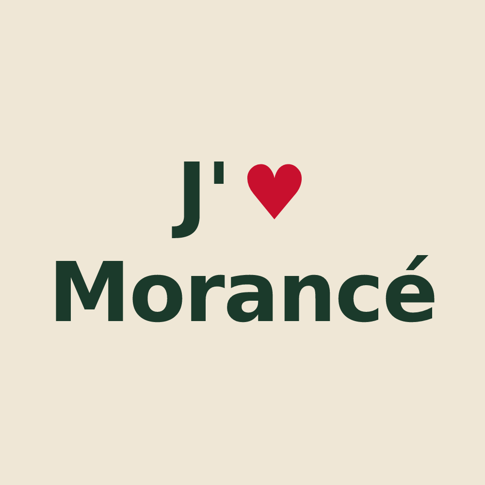 Tote bag personnalisé Morancé — design « J'aime Morancé » imprimé sur le tote bag