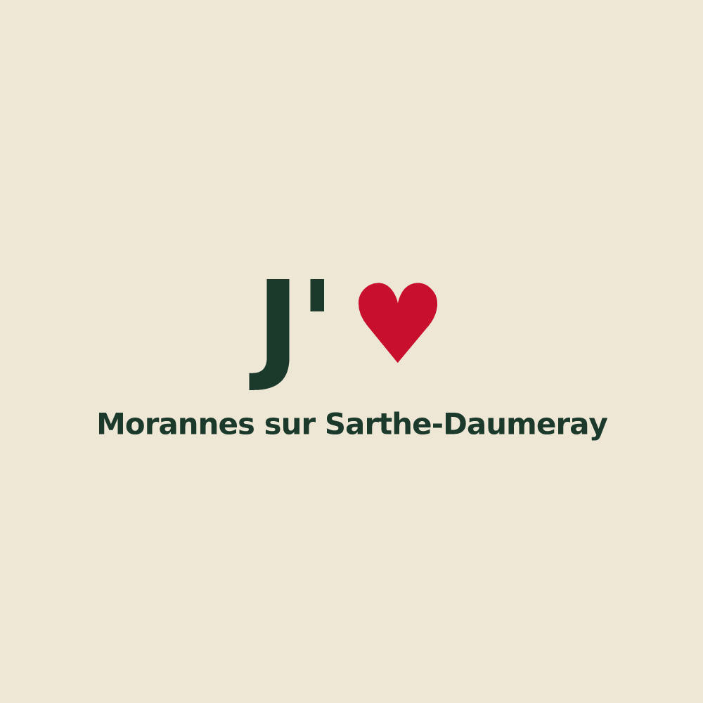Tote bag personnalisé Morannes sur Sarthe-Daumeray — design J'aime Morannes sur Sarthe-Daumeray