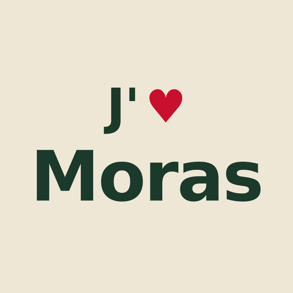 Tote bag personnalisé Moras — design J'aime Moras
