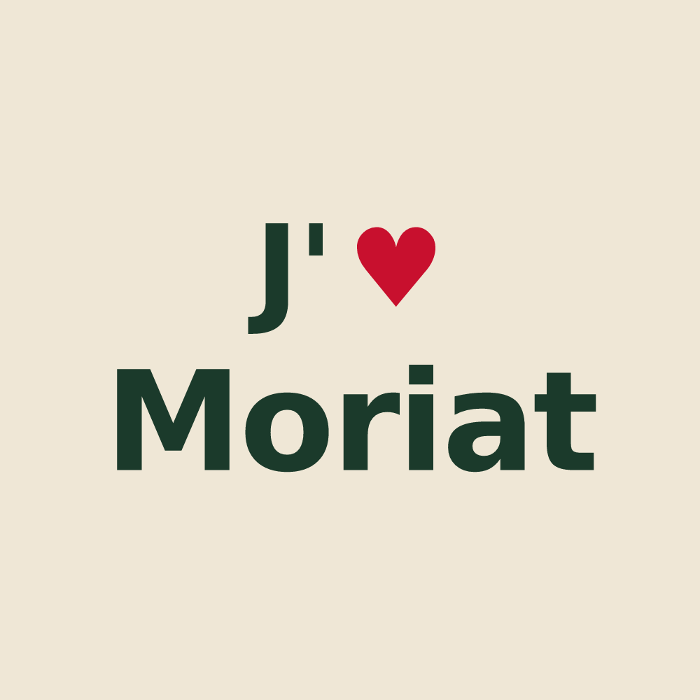 Tote bag personnalisé Moriat — design J'aime Moriat