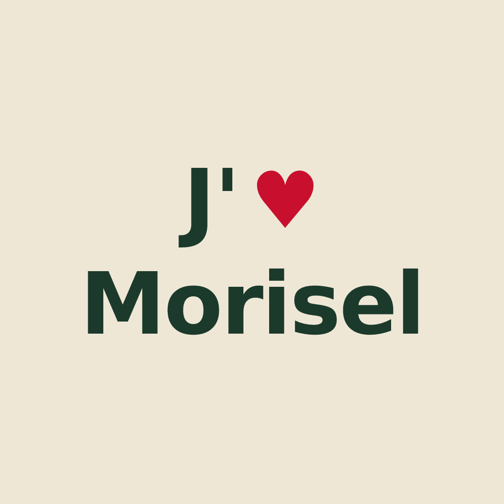 Tote bag personnalisé Morisel — design J'aime Morisel