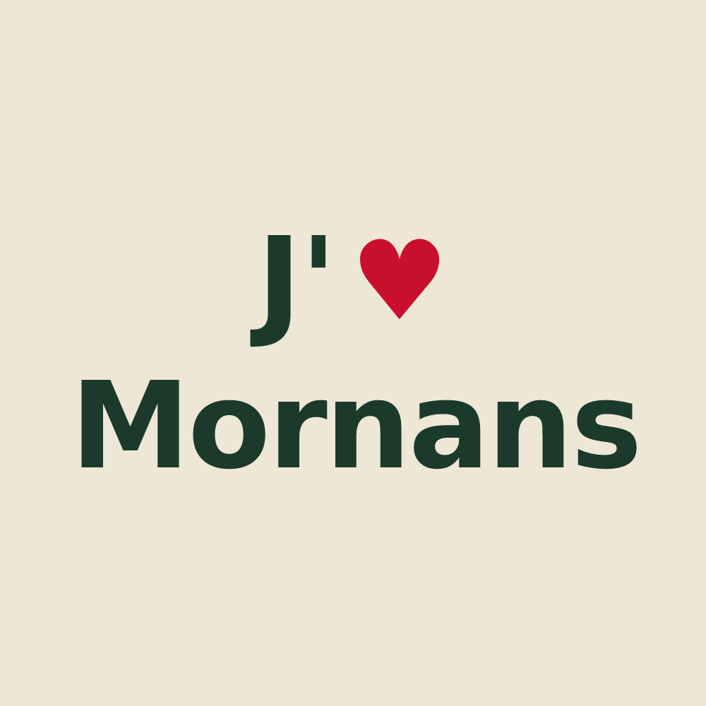 Tote bag personnalisé Mornans — design J'aime Mornans
