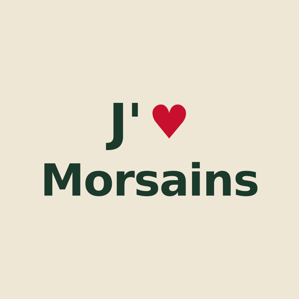 Tote bag personnalisé Morsains — design J'aime Morsains
