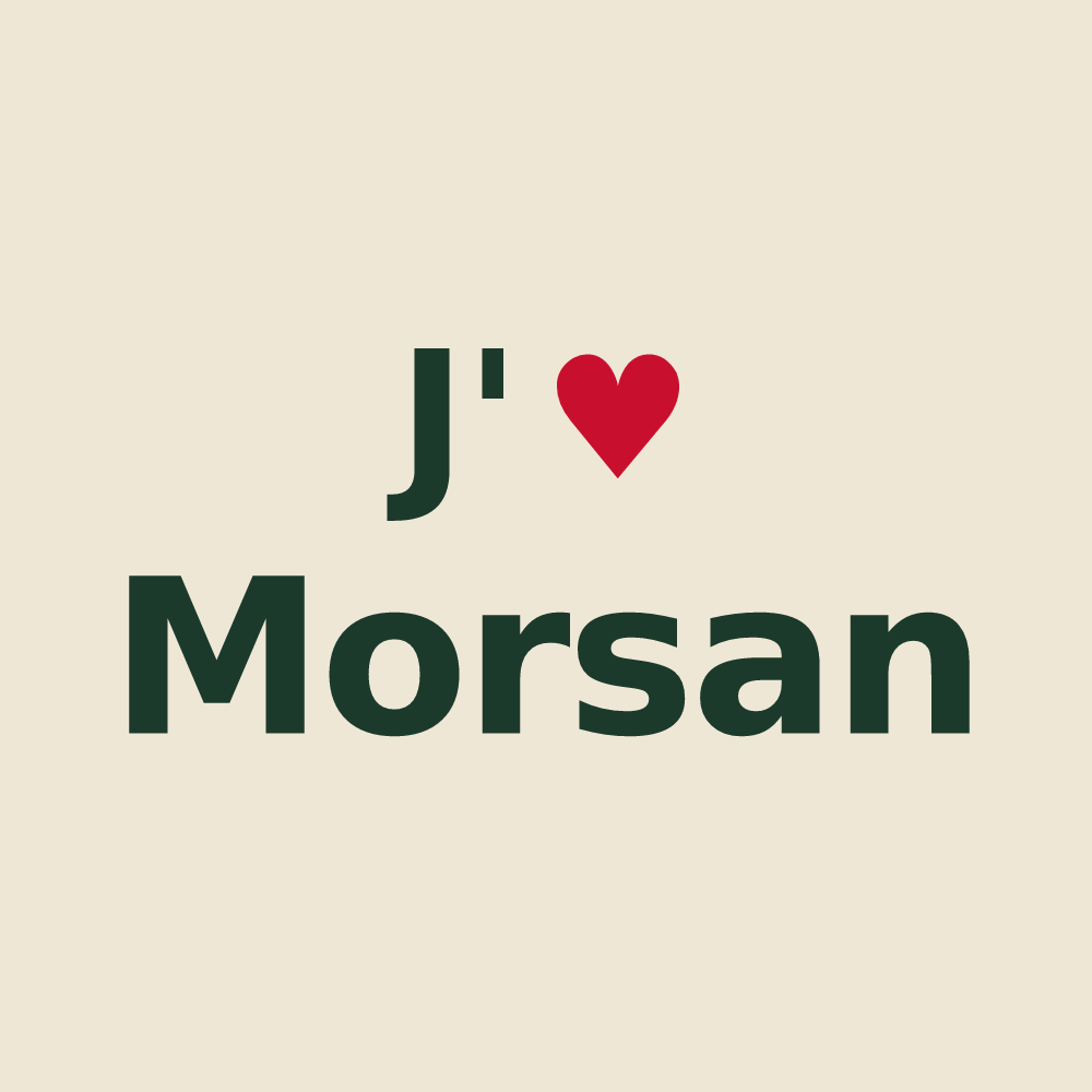 Tote bag personnalisé Morsan — design J'aime Morsan
