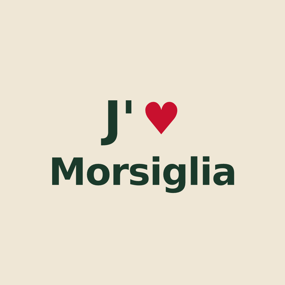 Tote bag personnalisé Morsiglia — design « J'aime Morsiglia » imprimé sur le tote bag