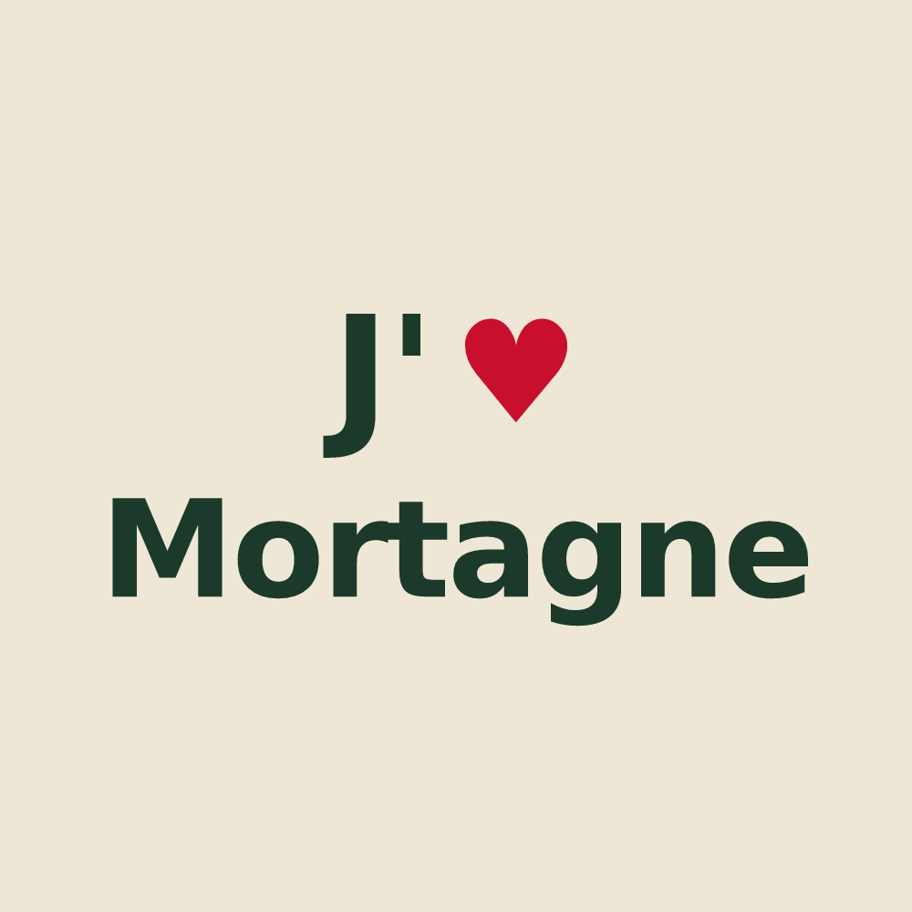 Tote bag personnalisé Mortagne — design J'aime Mortagne