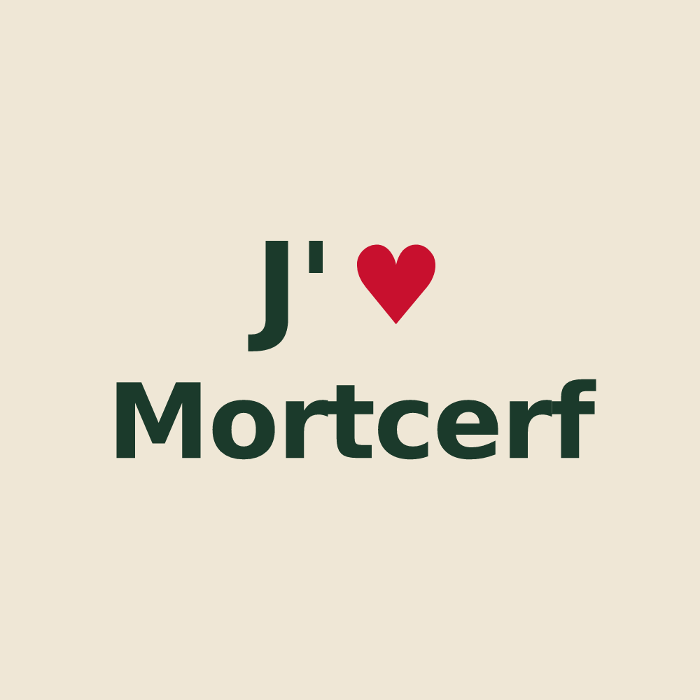 Tote bag personnalisé Mortcerf — design J'aime Mortcerf