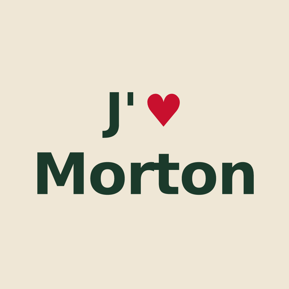 Tote bag personnalisé Morton — design J'aime Morton