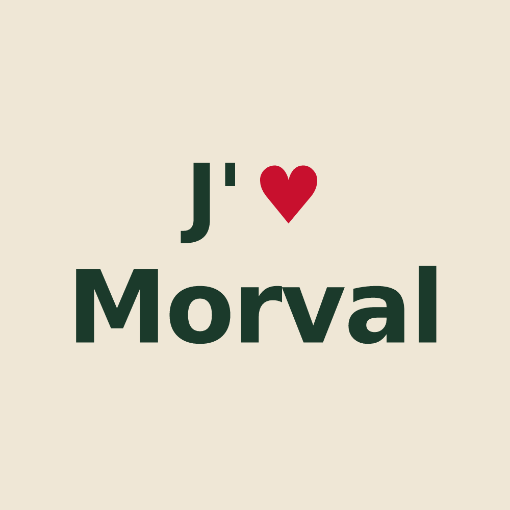 Tote bag personnalisé Morval — design J'aime Morval