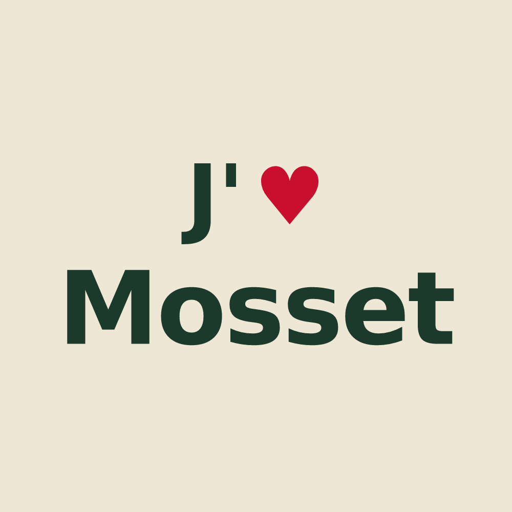 Tote bag personnalisé Mosset — design J'aime Mosset