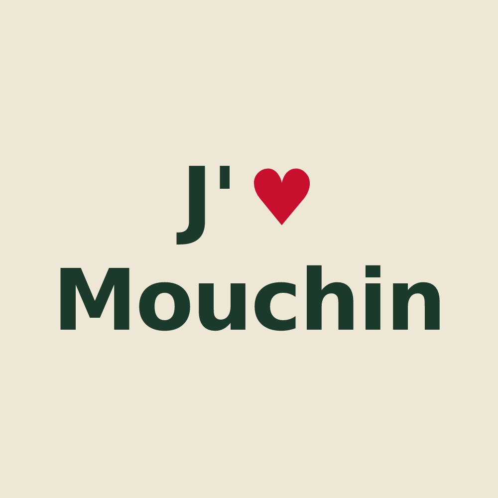 Tote bag personnalisé Mouchin — design J'aime Mouchin