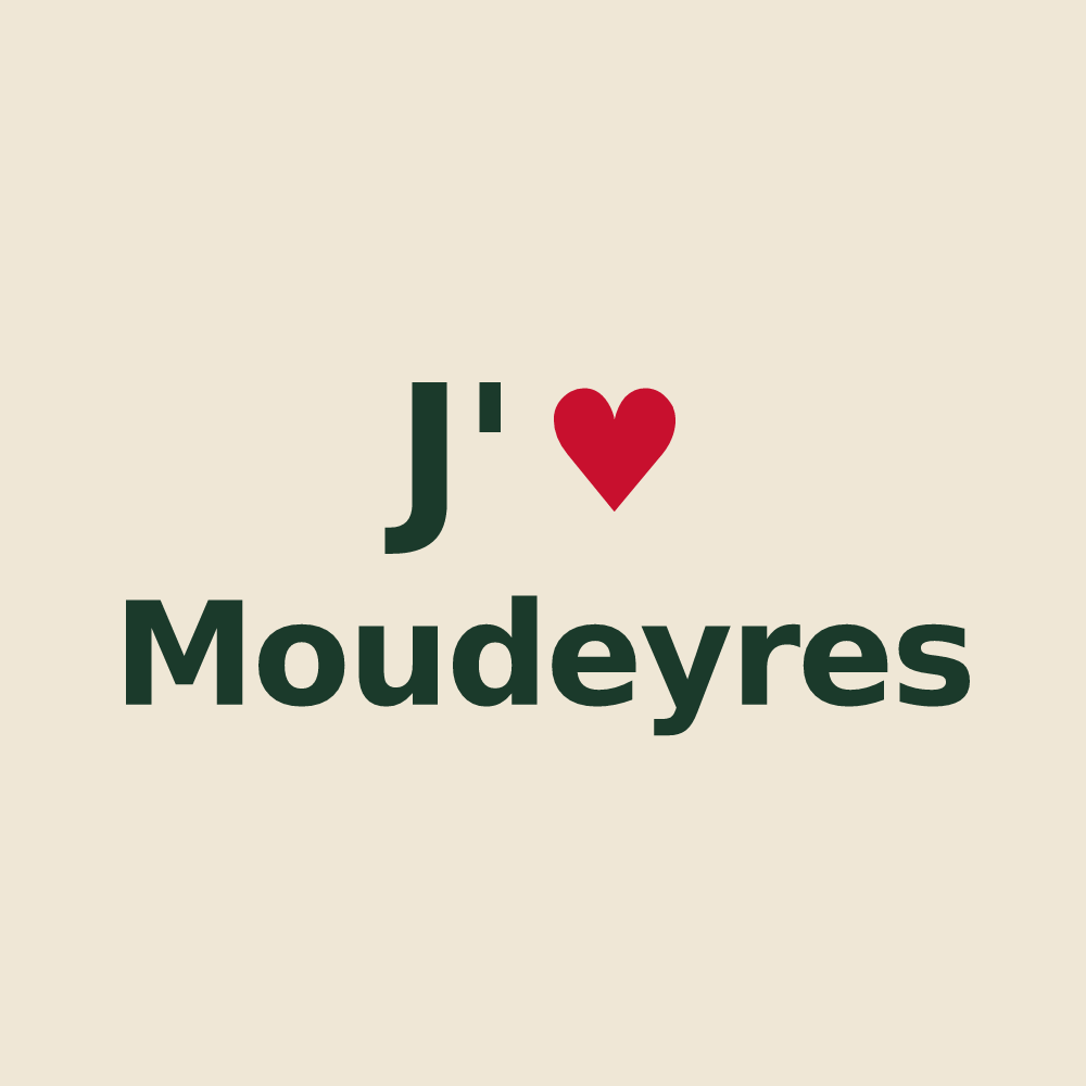 Tote bag personnalisé Moudeyres — design J'aime Moudeyres