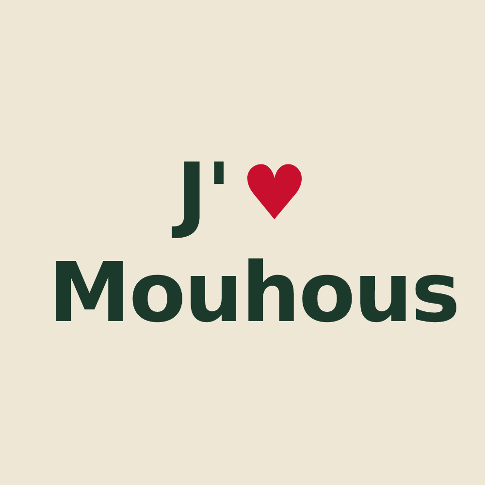 Tote bag personnalisé Mouhous — design J'aime Mouhous
