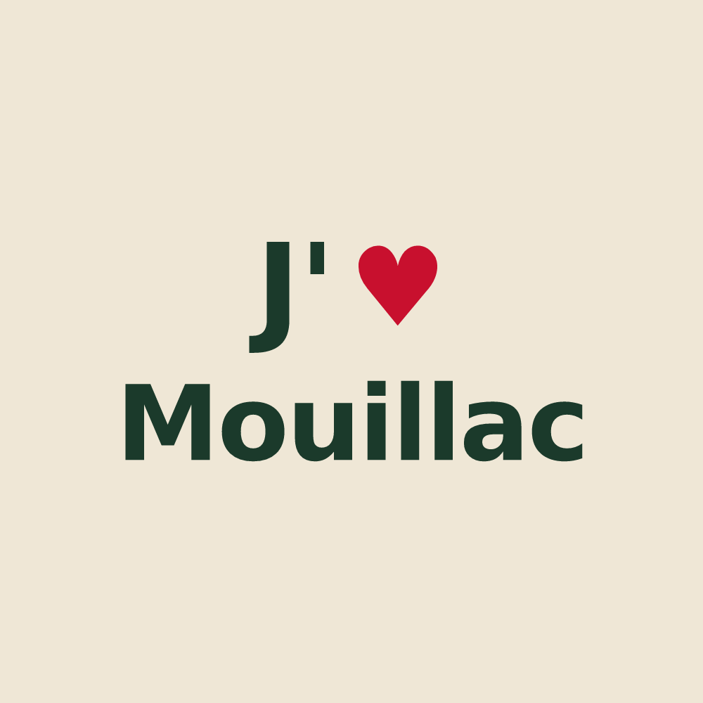 Tote bag personnalisé Mouillac — design J'aime Mouillac