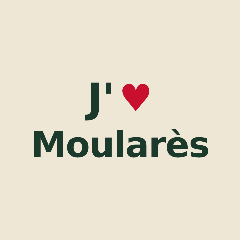 Tote bag personnalisé Moularès — design J'aime Moularès