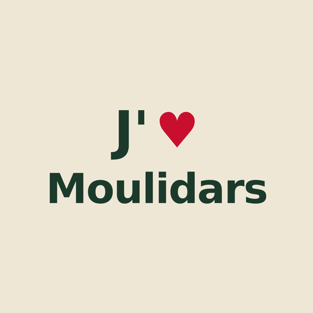 Tote bag personnalisé Moulidars — design J'aime Moulidars