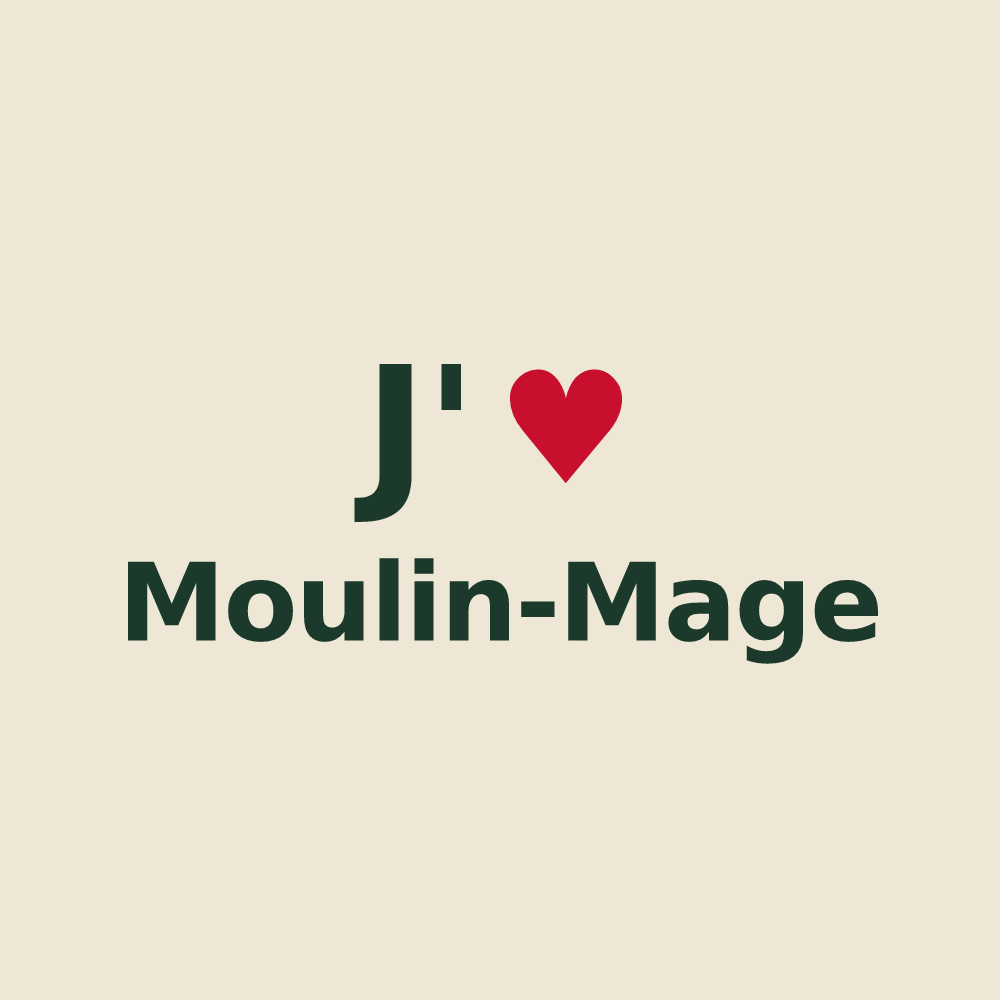 Tote bag personnalisé Moulin-Mage — design J'aime Moulin-Mage