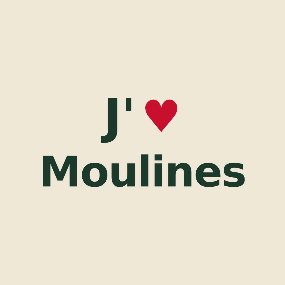 Tote bag personnalisé Moulines — design J'aime Moulines