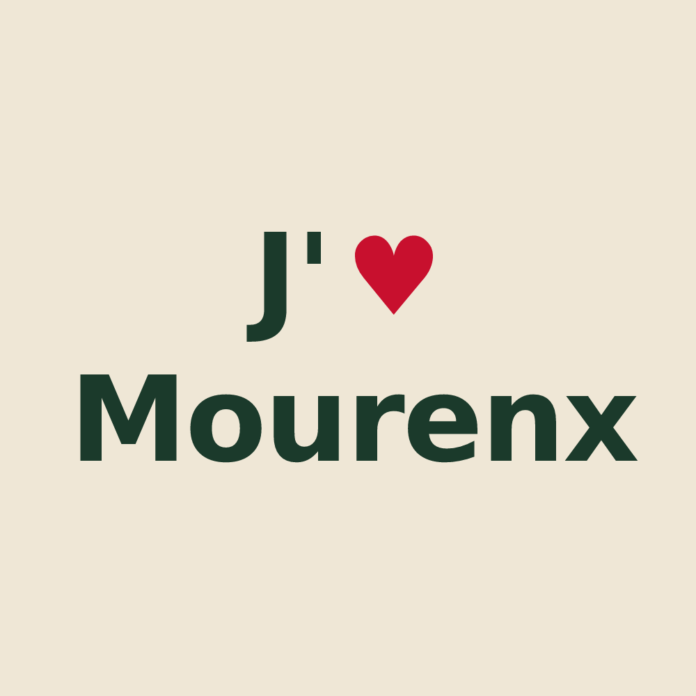 Tote bag personnalisé Mourenx — design « J'aime Mourenx » imprimé sur le tote bag