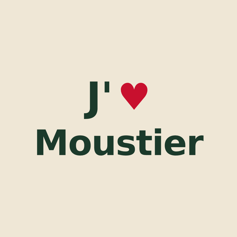 Tote bag personnalisé Moustier — design J'aime Moustier