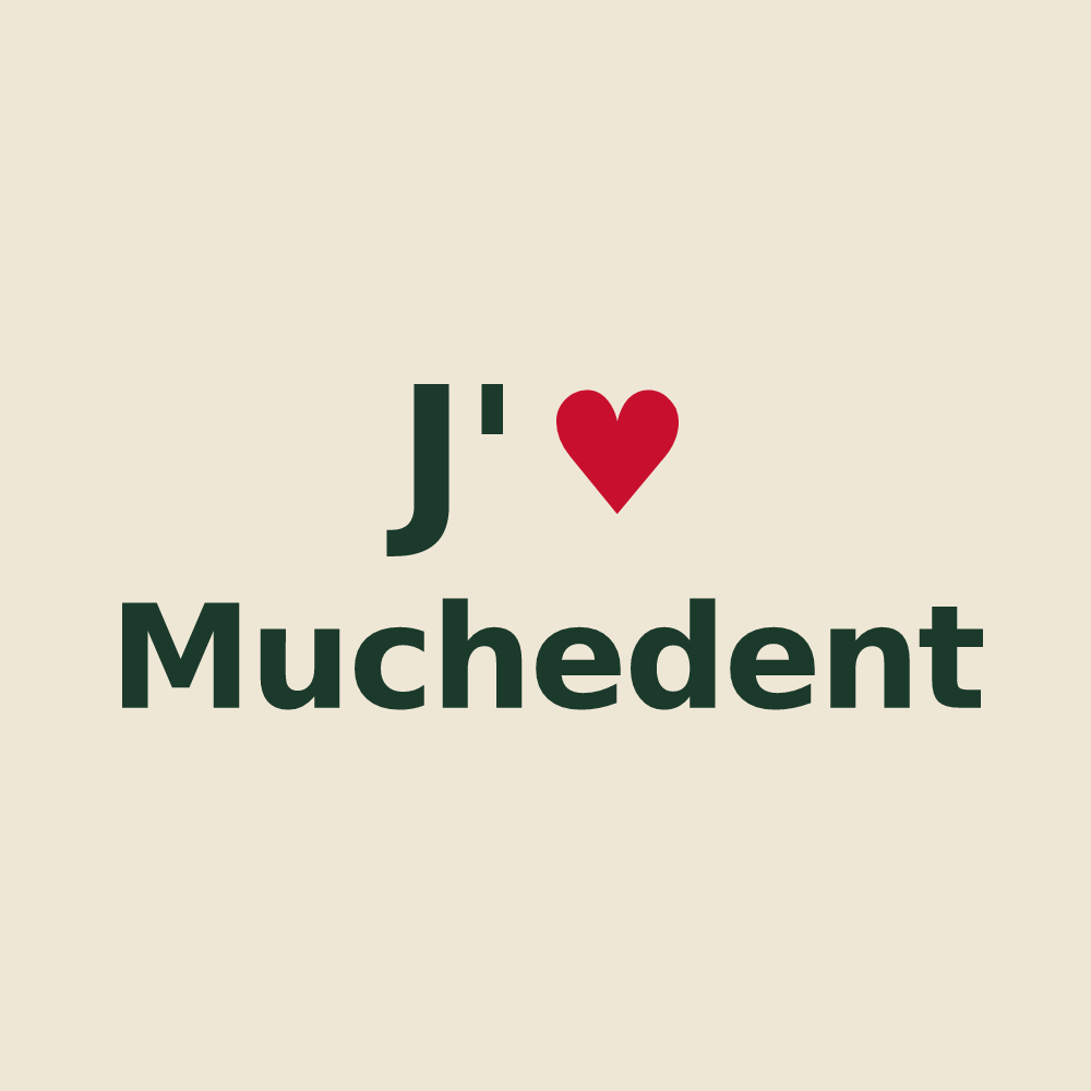 Tote bag personnalisé Muchedent — design J'aime Muchedent