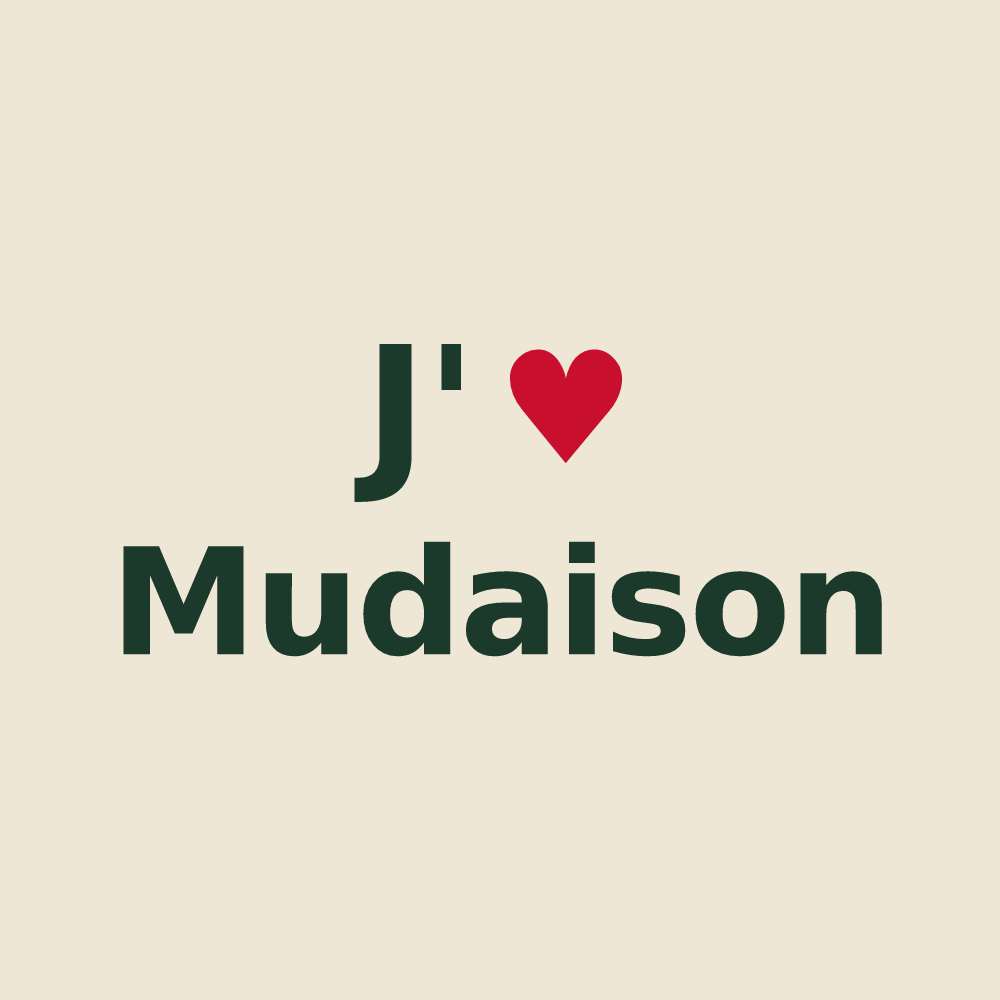 Tote bag personnalisé Mudaison — design J'aime Mudaison