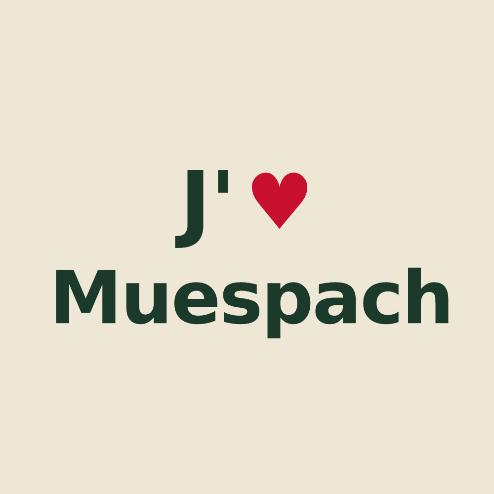 Tote bag personnalisé Muespach — design J'aime Muespach