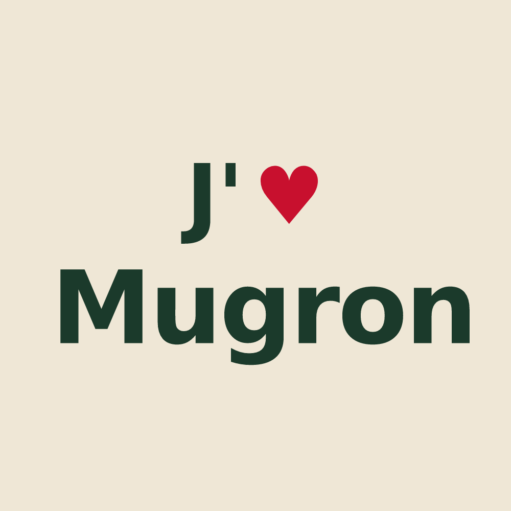 Tote bag personnalisé Mugron — design « J'aime Mugron » imprimé sur le tote bag