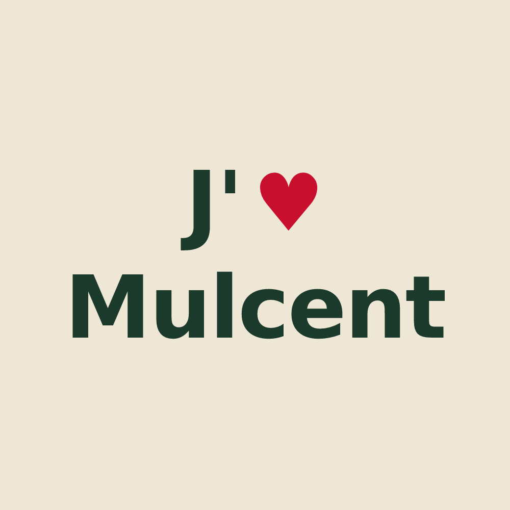 Tote bag personnalisé Mulcent — design J'aime Mulcent