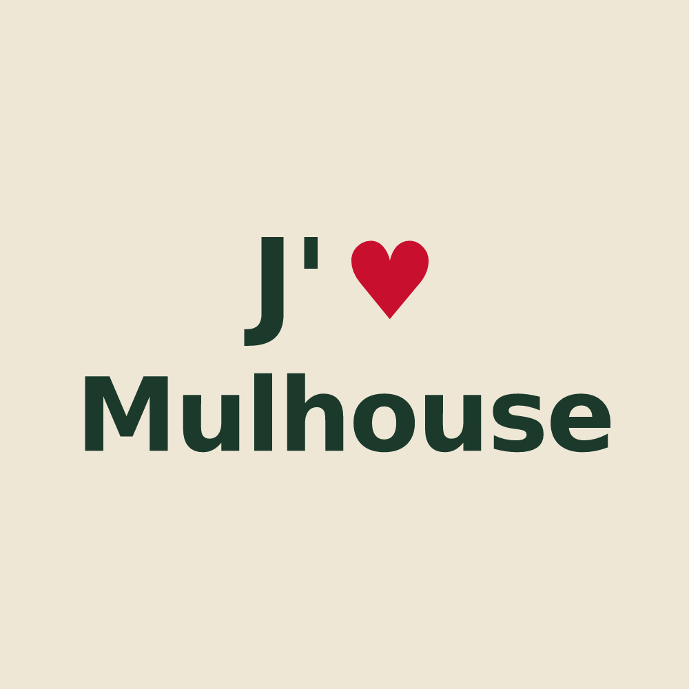 Tote bag personnalisé Mulhouse — design J'aime Mulhouse