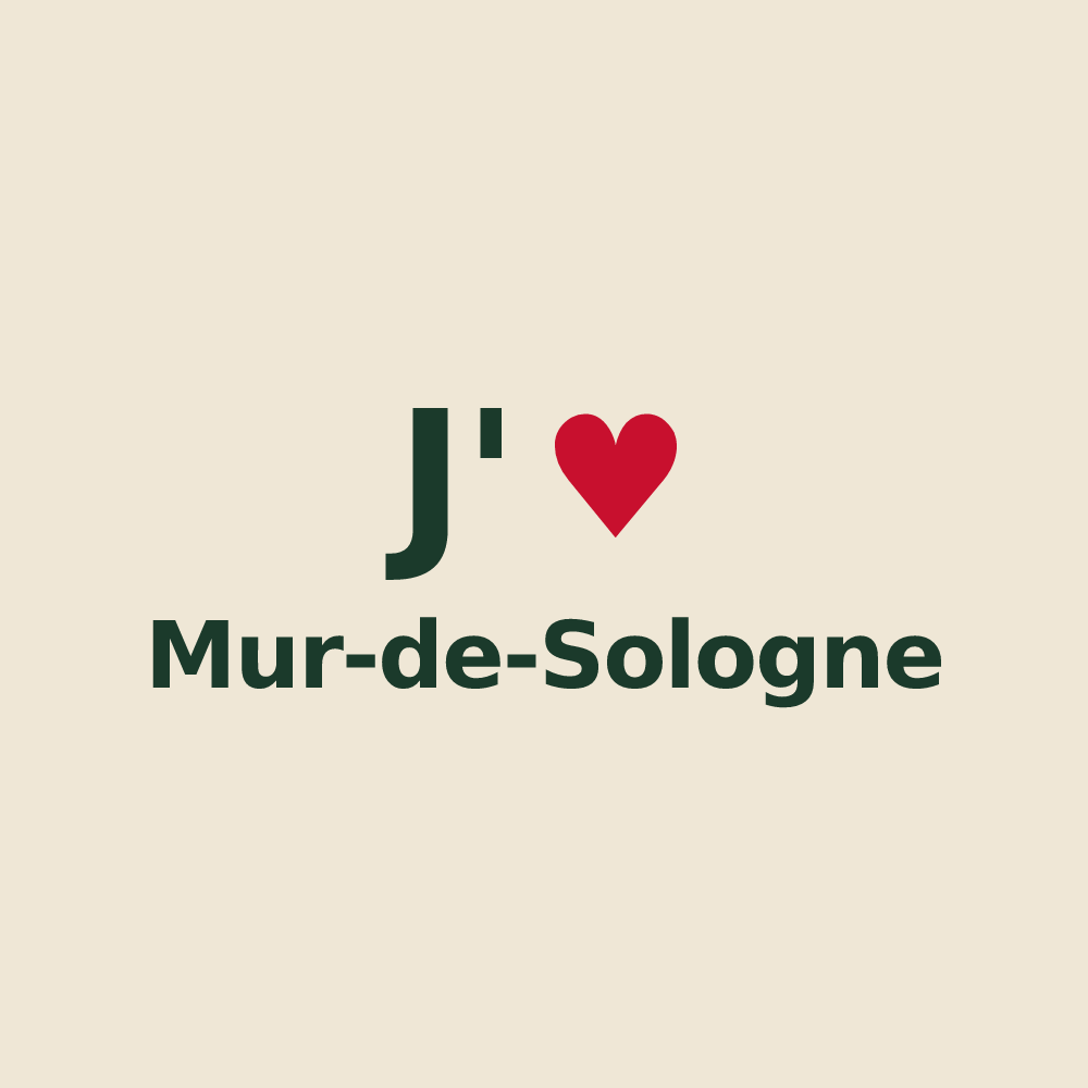 Tote bag personnalisé Mur-de-Sologne — design J'aime Mur-de-Sologne