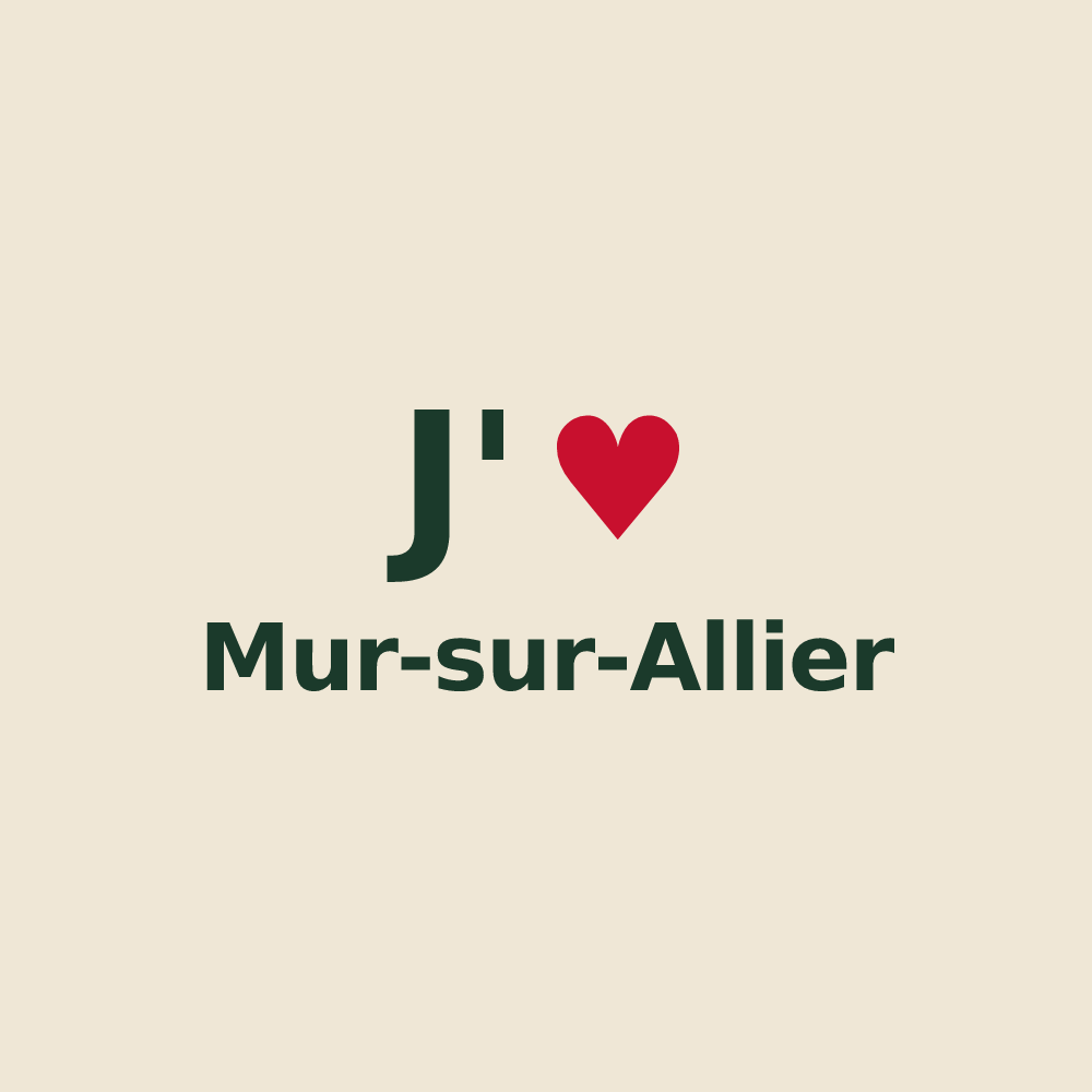 Tote bag personnalisé Mur-sur-Allier — design J'aime Mur-sur-Allier
