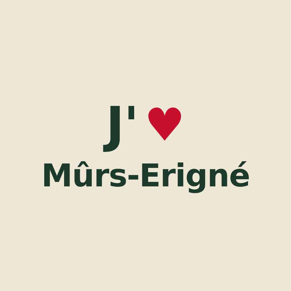 Tote bag personnalisé Mûrs-Erigné — design J'aime Mûrs-Erigné