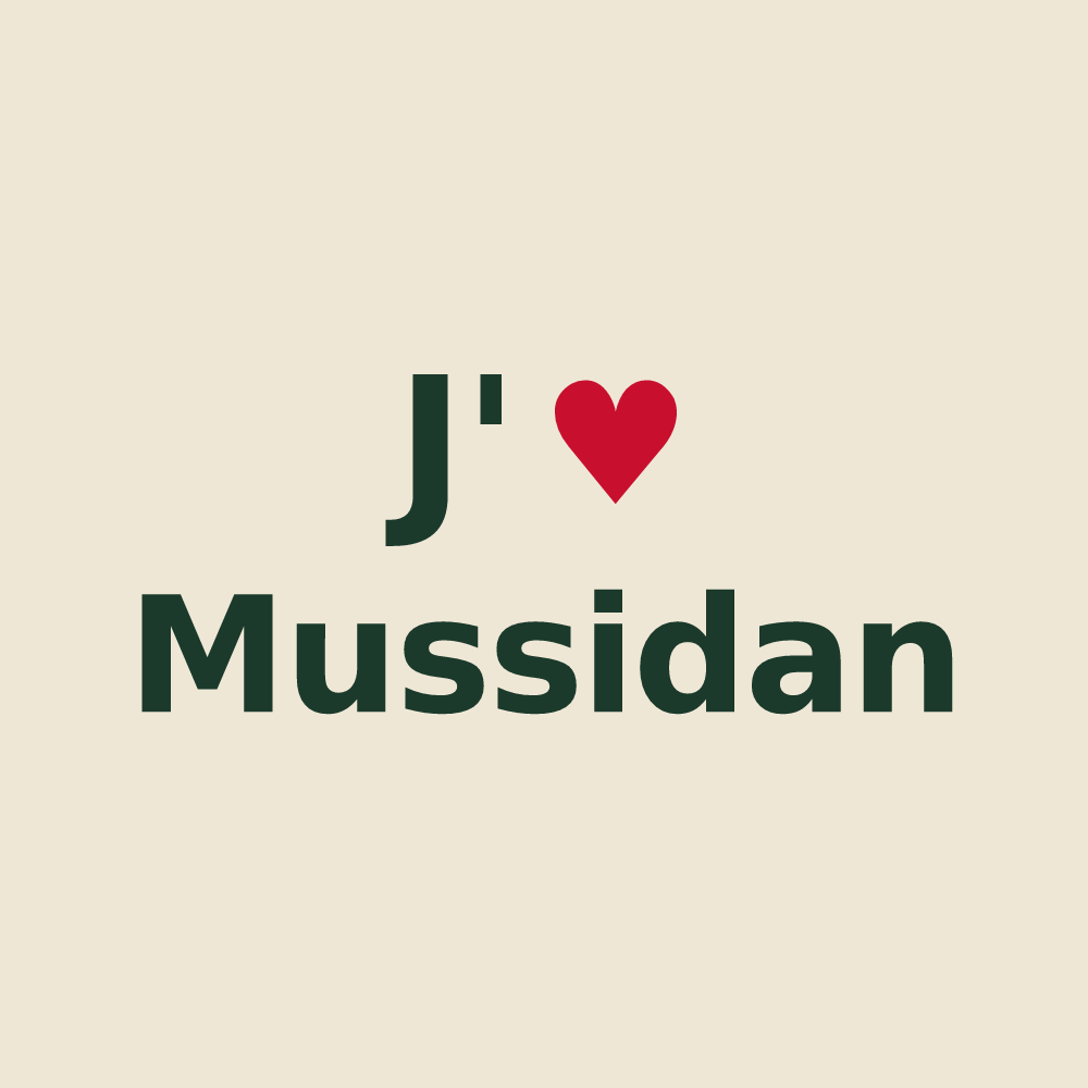 Tote bag personnalisé Mussidan — design J'aime Mussidan